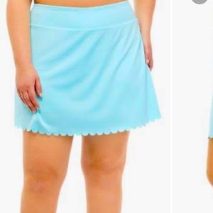 Crown & Ivy aqua scalloped tennis skirt xl